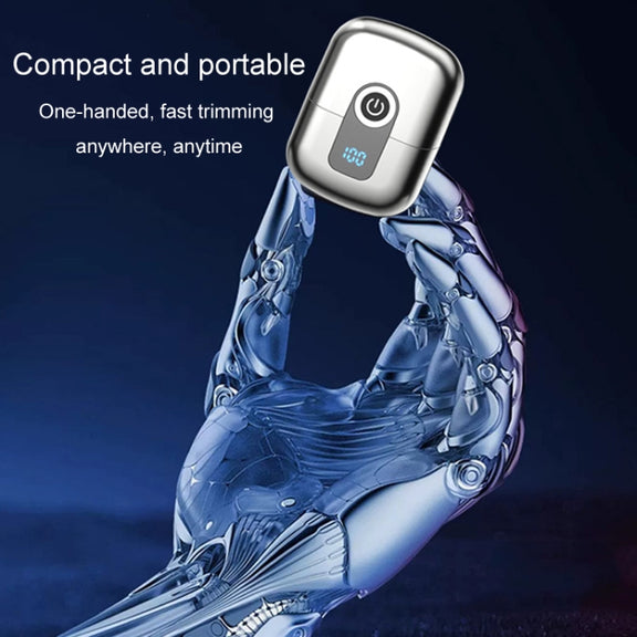 Double Ring Magnetic Electric Shaver Travel Portable Rechargeable Full Body Washable Men Razor(Grey)