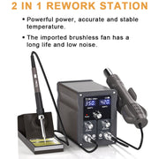 BAKU BA-898A+ 2-In-1 Soldering Station Hot Air Station Adjustable Temperature US Plug 110V