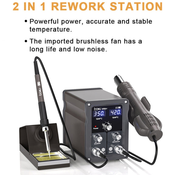 BAKU BA-898A+ 2-In-1 Soldering Station Hot Air Station Adjustable Temperature EU Plug 220V