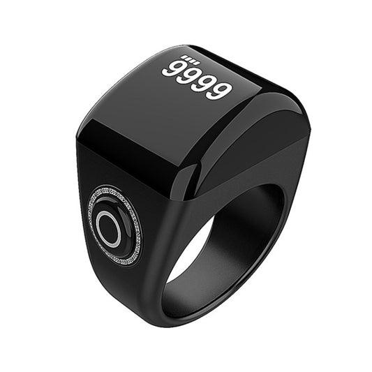 Equantu Smart Bluetooth Finger Counter Muslim Prayer Time Reminder Ring, Style: Black 20mm - free shipping - PMC Jewellery - Order now!