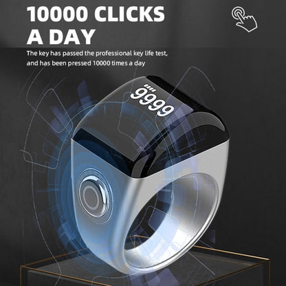 Equantu Smart Bluetooth Finger Counter Muslim Prayer Time Reminder Ring, Style: Black 20mm - free shipping - PMC Jewellery - Order now!