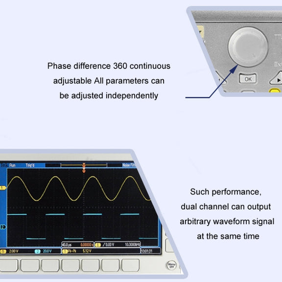 JUNTEK Programmable Dual-Channel DDS Function Arbitrary Waveform Signal Generator, Frequency: 60MHz(EU Plug)