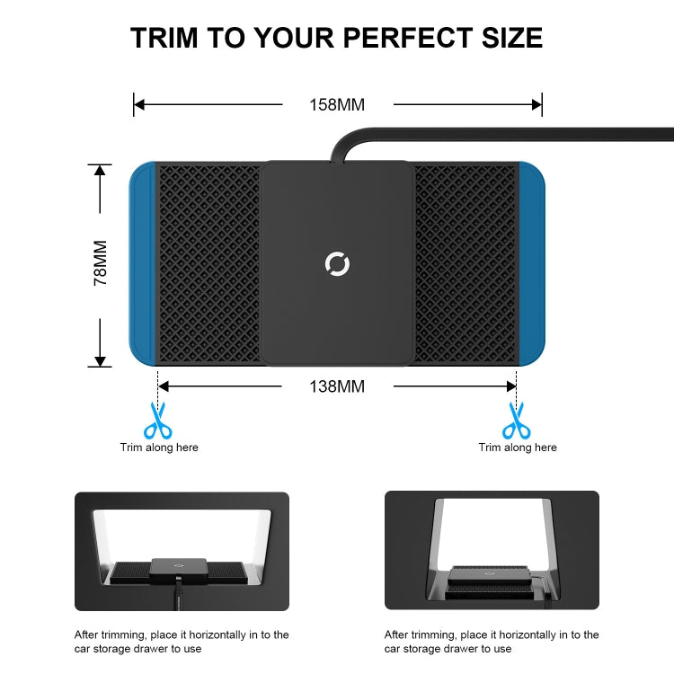 Avoid Camera Universal Car Wireless Charger Anti-slip Mat(USB Interface 1m)