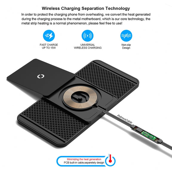 Avoid Camera Universal Car Wireless Charger Anti-slip Mat(TYPEC Interface 0.3m)