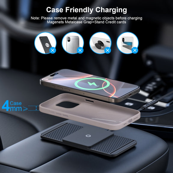Avoid Camera Universal Car Wireless Charger Anti-slip Mat(USB Interface 1m)