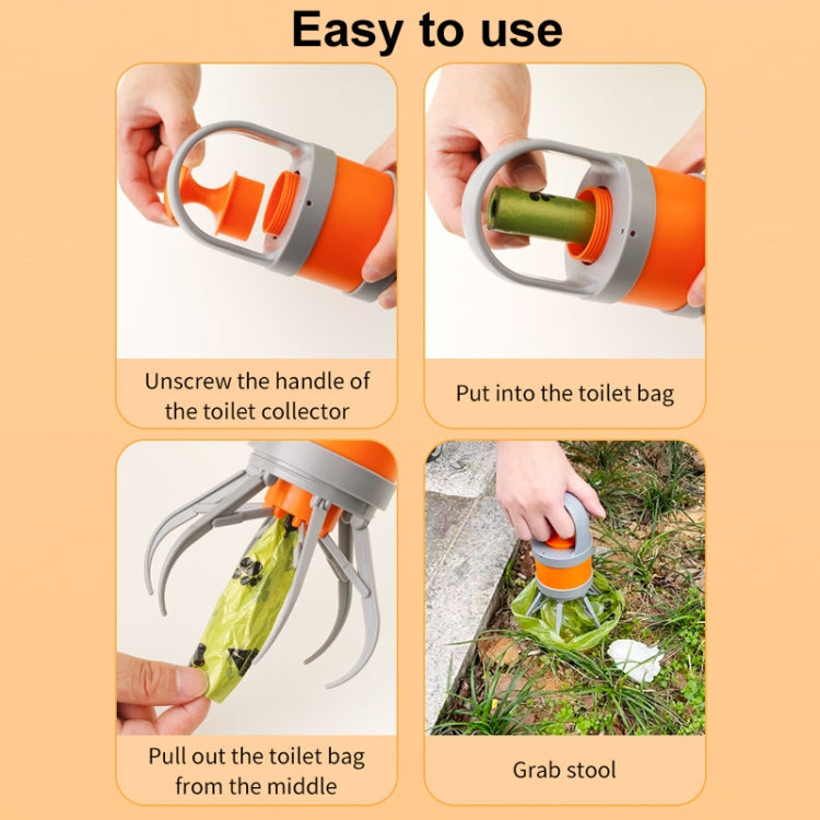 Pet Outing Portable Poop Scooper Dog Feces 6 Claws Pick Up Tools(Orange) - Litter & Housebreaking by PMC TechLife | Online Shopping South Africa | PMC TechLife | Buy Now Pay Later Mobicred