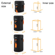 Cwatcun D157 DSLR Camera Lens Barrel Shockproof Thickened Digital Lens Bag Flip Lens Pouch, Color: Large Black