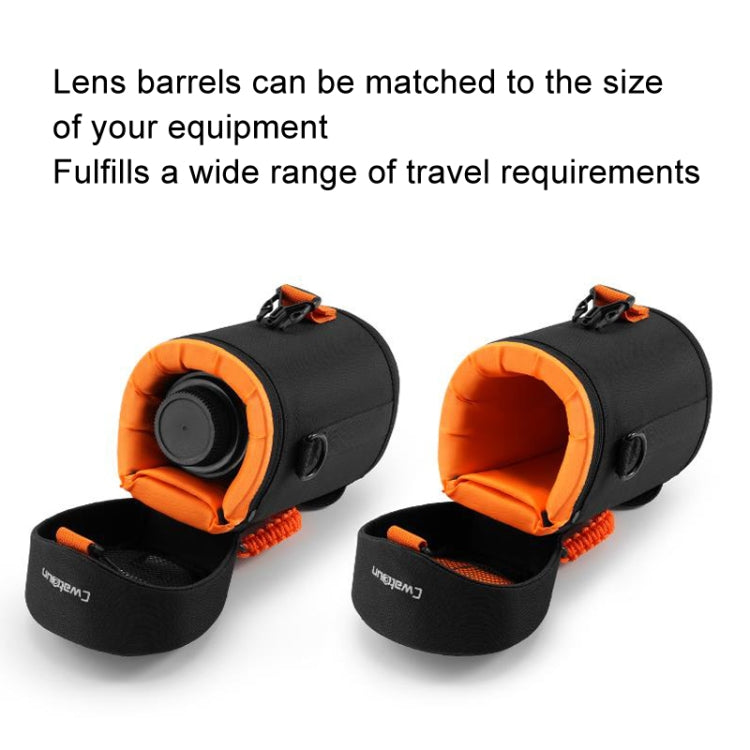 Cwatcun D157 DSLR Camera Lens Barrel Shockproof Thickened Digital Lens Bag Flip Lens Pouch, Color: Large Black