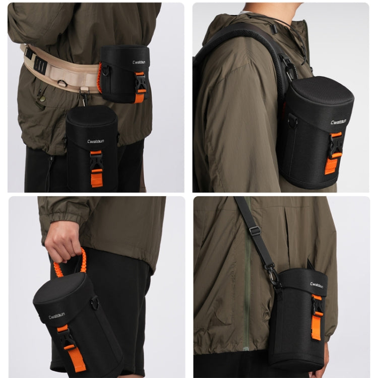 Cwatcun D157 DSLR Camera Lens Barrel Shockproof Thickened Digital Lens Bag Flip Lens Pouch, Color: Medium Black - free shipping - PMC TechLife - Order now!