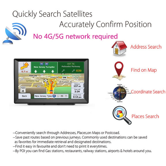 9 Inch 8G/256M Car GPS Navigator With Large Screen Capacitive Bluetooth Map, Area: Russia + Ukraine + Belarus Map