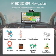 9 Inch 8G/256M Car GPS Navigator With Large Screen Capacitive Bluetooth Map, Area: Europe Map