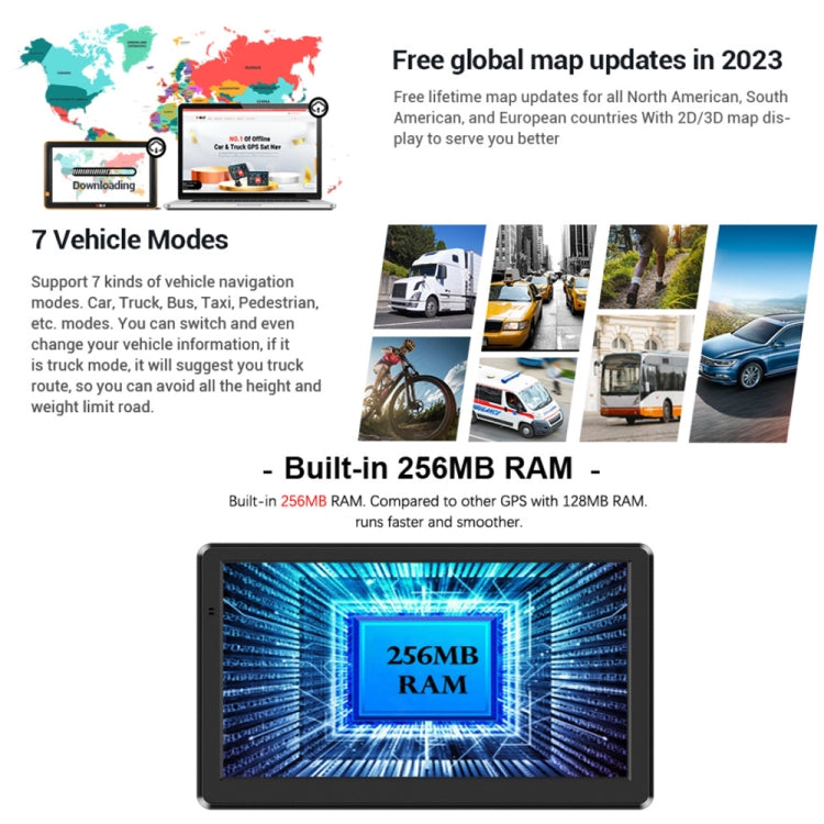 9 Inch 8G/256M Car GPS Navigator With Large Screen Capacitive Bluetooth Map, Area: Europe Map