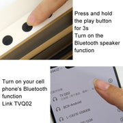 Retro Small TV Desktop Cell Phone Holder With Bluetooth Speaker Player(Silver Gray)