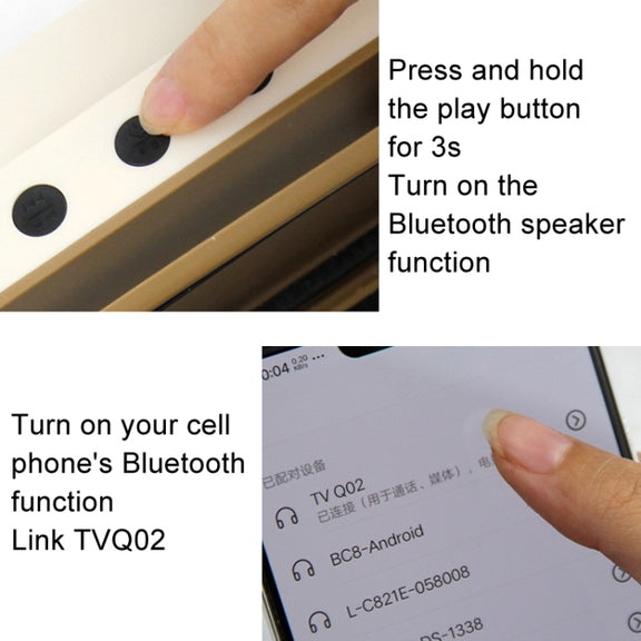 Retro Small TV Desktop Cell Phone Holder With Bluetooth Speaker Player(Silver Gray)