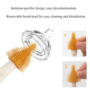 Silicone Portable Baby Bottle Brush Set Travel Cleaning Brush(Purple)
