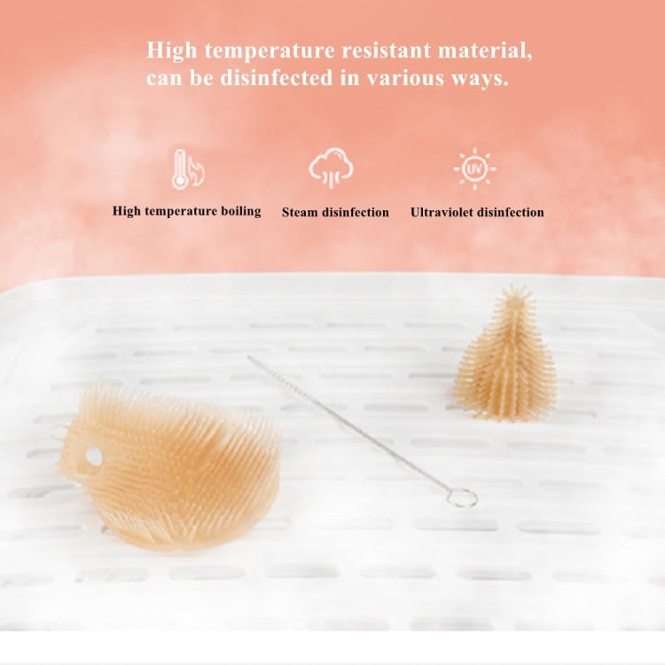 Silicone Portable Baby Bottle Brush Set Travel Cleaning Brush(Purple)