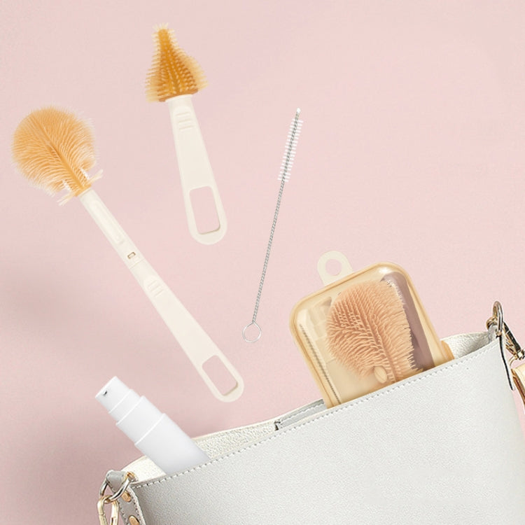 Silicone Portable Baby Bottle Brush Set Travel Cleaning Brush(White) - Cleaning Tools by PMc TechLife | Online Shopping South Africa | PMc TechLife | Buy Now Pay Later Mobicred