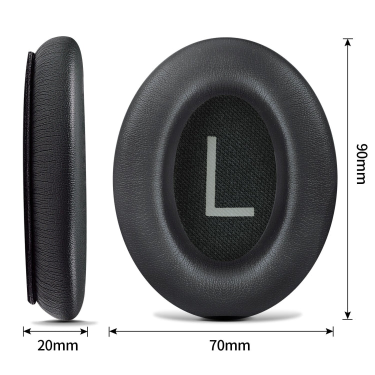 For BOSE QC45 1pair Headphone Sponge Earmuff Leather Cover(Titanium-color)