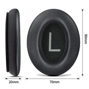 For BOSE QC45 1pair Headphone Sponge Earmuff Leather Cover(Black)