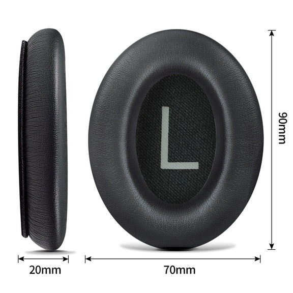 For BOSE QC45 1pair Headphone Sponge Earmuff Leather Cover(Black)