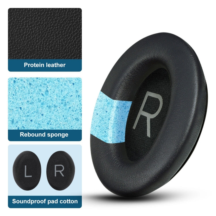 For BOSE QC45 1pair Headphone Sponge Earmuff Leather Cover(Crystal Blue)