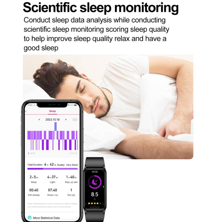 Uric Acid Blood Lipid Noninvasive Blood Sugar Heart Rate Oxygen Temperature Monitoring Smart Healthy Sports Bracelet(Black) - Smart Wristbands by PMC Jewellery | Online Shopping South Africa | PMC Jewellery | Buy Now Pay Later Mobicred