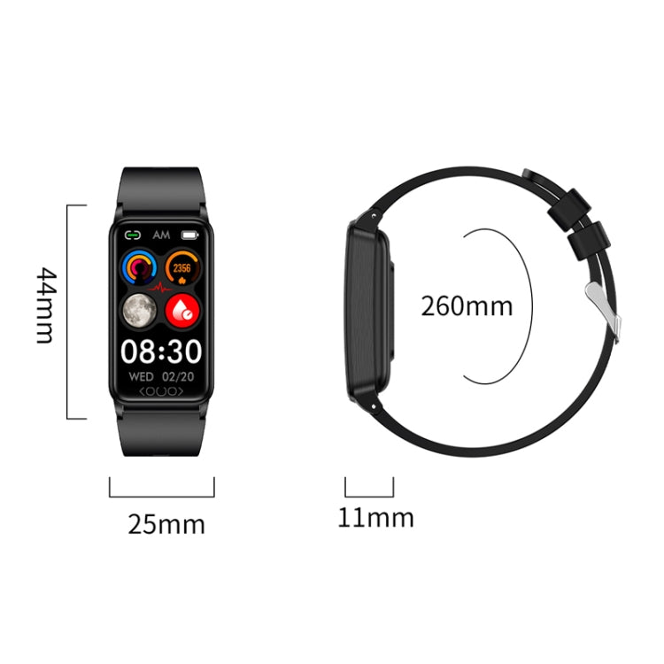 Uric Acid Blood Lipid Noninvasive Blood Sugar Heart Rate Oxygen Temperature Monitoring Smart Healthy Sports Bracelet(Black)