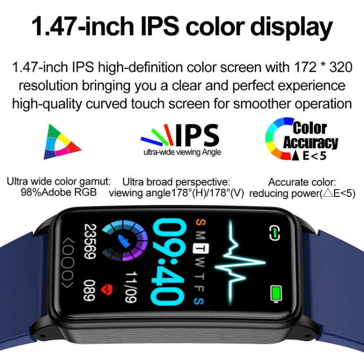Uric Acid Blood Lipid Noninvasive Blood Sugar Heart Rate Oxygen Temperature Monitoring Smart Healthy Sports Bracelet(Black)