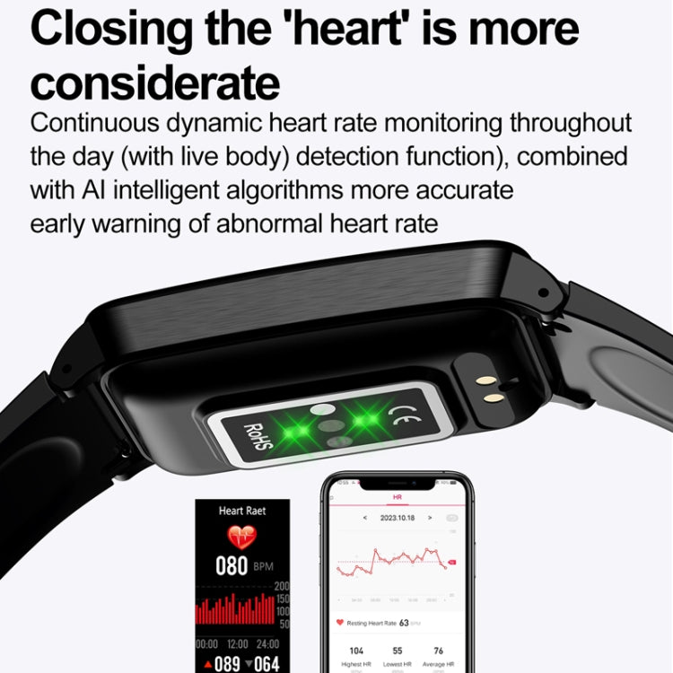 Uric Acid Blood Lipid Noninvasive Blood Sugar Heart Rate Oxygen Temperature Monitoring Smart Healthy Sports Bracelet(Black) - Smart Wristbands by PMC Jewellery | Online Shopping South Africa | PMC Jewellery | Buy Now Pay Later Mobicred