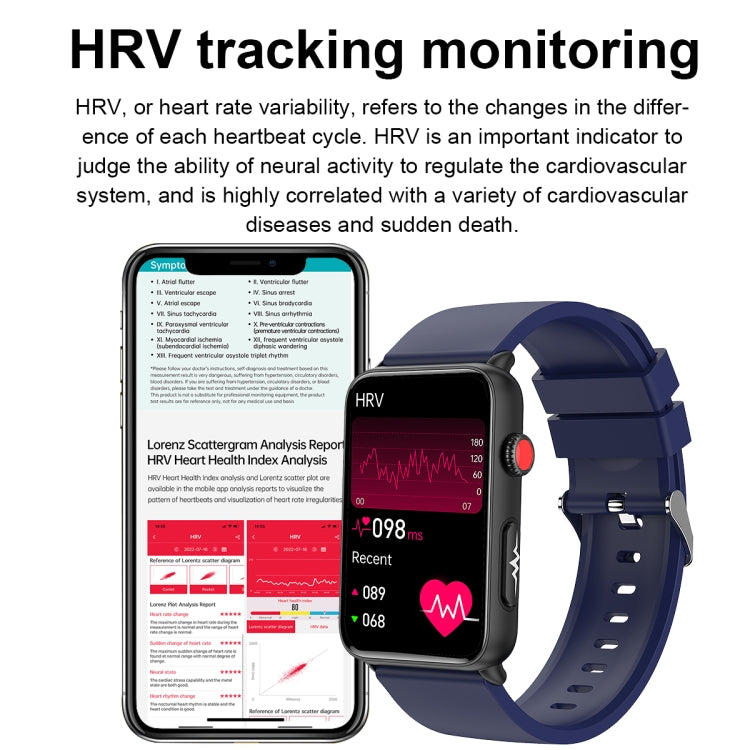 Smart Watch Ring ECG Temperature Heart Rate Blood Pressure Health Bluetooth Talking Watch, Color: Red Silicone