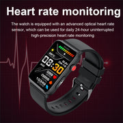 Smart Watch Ring ECG Temperature Heart Rate Blood Pressure Health Bluetooth Talking Watch, Color: Brown Leather