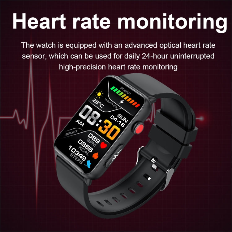 Smart Watch Ring ECG Temperature Heart Rate Blood Pressure Health Bluetooth Talking Watch, Color: Red Silicone