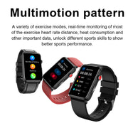 Smart Watch Ring ECG Temperature Heart Rate Blood Pressure Health Bluetooth Talking Watch, Color: Black Leather