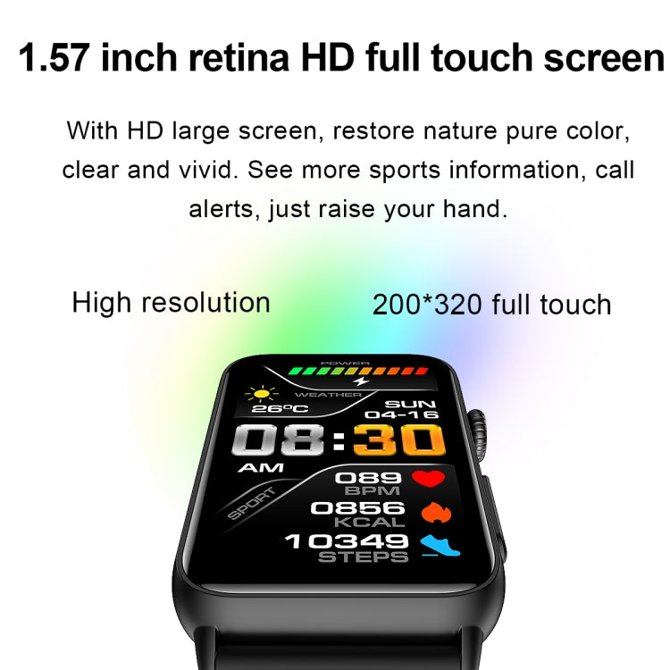 Smart Watch Ring ECG Temperature Heart Rate Blood Pressure Health Bluetooth Talking Watch, Color: Black Leather