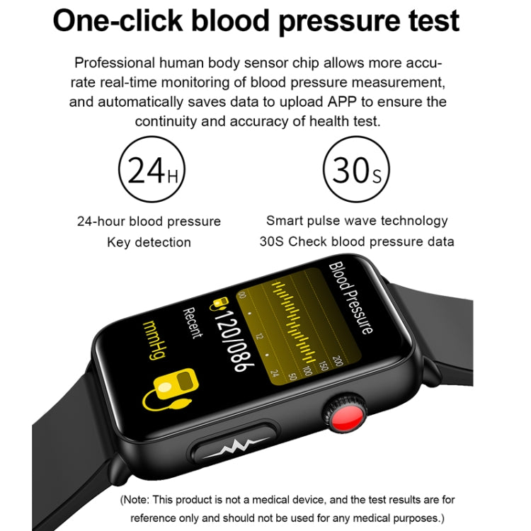 Smart Watch Ring ECG Temperature Heart Rate Blood Pressure Health Bluetooth Talking Watch, Color: Red Silicone