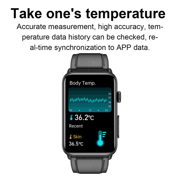 Smart Watch Ring ECG Temperature Heart Rate Blood Pressure Health Bluetooth Talking Watch, Color: Brown Leather - free shipping - PMC TechLife - Order now!