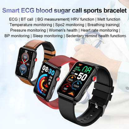 Smart Watch Ring ECG Temperature Heart Rate Blood Pressure Health Bluetooth Talking Watch, Color: Blue Silicone - Smart Wristbands by PMC Jewellery | Online Shopping South Africa | PMC Jewellery | Buy Now Pay Later Mobicred