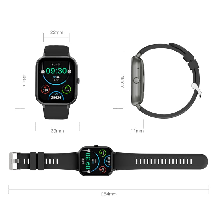 1.83 inch Touch Screen AI Voice Heart Rate / Blood Oxygen / Blood Pressure / Sleep Monitoring Bluetooth Smartwatch(Black)