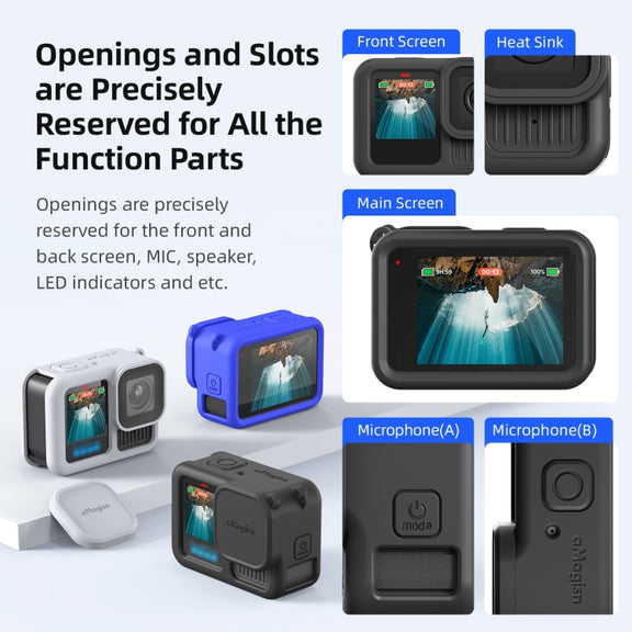 For GoPro HERO13 Black AMagisn Silicone Case Protective Cover(Light Gray)