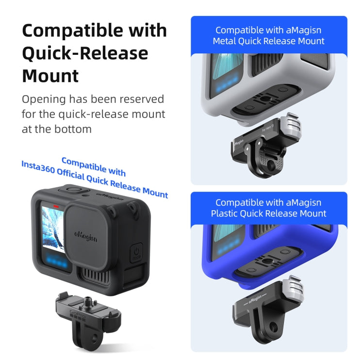 For GoPro HERO13 Black AMagisn Silicone Case Protective Cover(Blue) - Silicone Cases by aMagisn | Online Shopping South Africa | PMC Jewellery | Buy Now Pay Later Mobicred