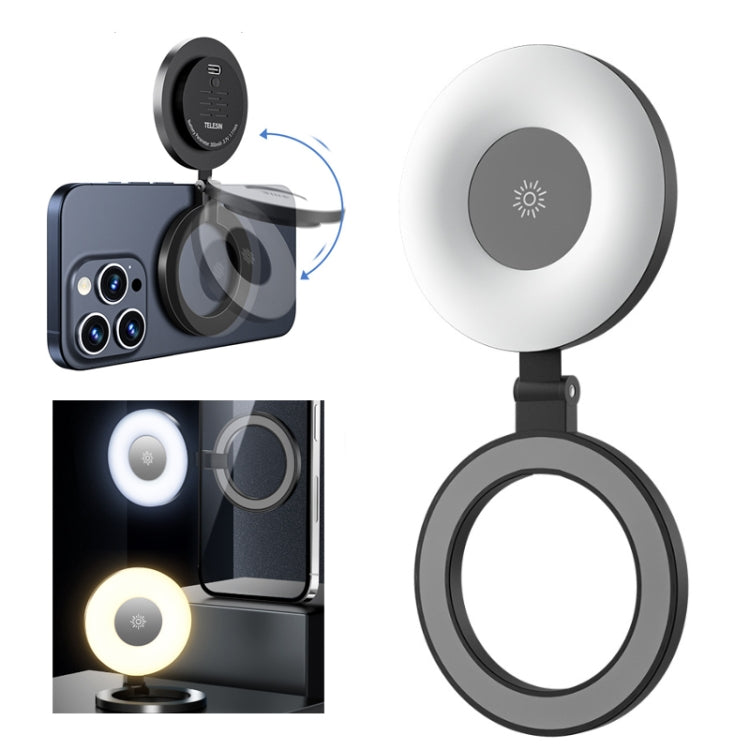 TELESIN Magnetic Selfie Light Rechargeable Foldable Fill Light For Mobile Phone - free shipping - PMC Jewellery - Order now!