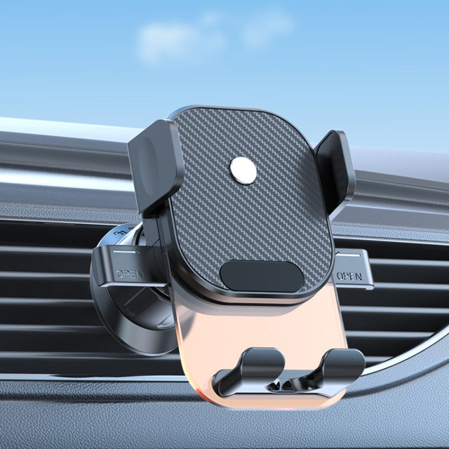 Car Suction Cup Dashboard Automatic Lock Mobile Phone Holder, Style: Orange Air Outlet