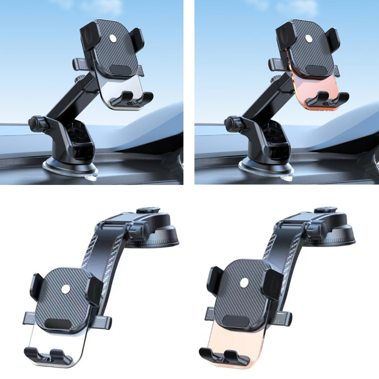 Car Suction Cup Dashboard Automatic Lock Mobile Phone Holder, Style: Orange Waterfall