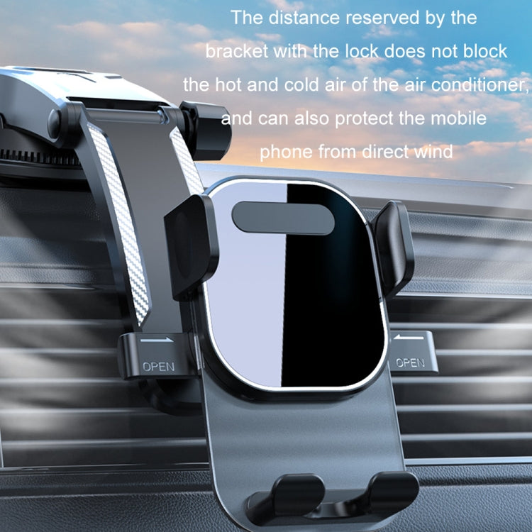 Car Suction Cup Dashboard Automatic Lock Mobile Phone Holder, Style: Glossy Waterfall Base
