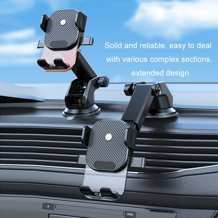 Car Suction Cup Dashboard Automatic Lock Mobile Phone Holder, Style: Glossy Telescopic Base - Universal Car Holders by PMC Jewellery | Online Shopping South Africa | PMC Jewellery | Buy Now Pay Later Mobicred