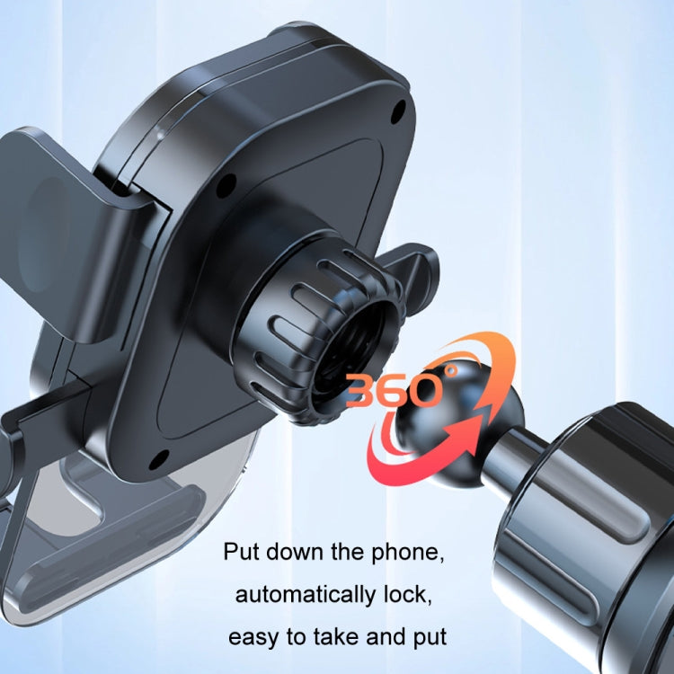 Car Suction Cup Dashboard Automatic Lock Mobile Phone Holder, Style: Black Air Outlet
