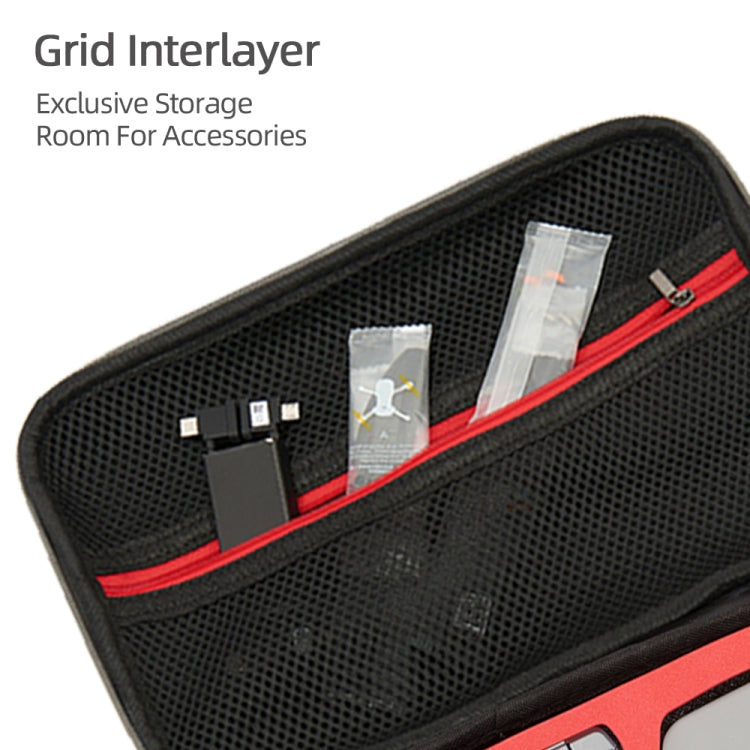 For DJI Neo Fly More Combo Carrying Case Handbag Protective Box(Gray + Red Inner)