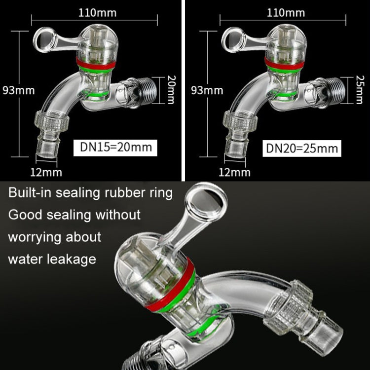 2pcs 6-points 25mm Plastic Transparent Faucet Household Anti-freezing Water Catch Hose