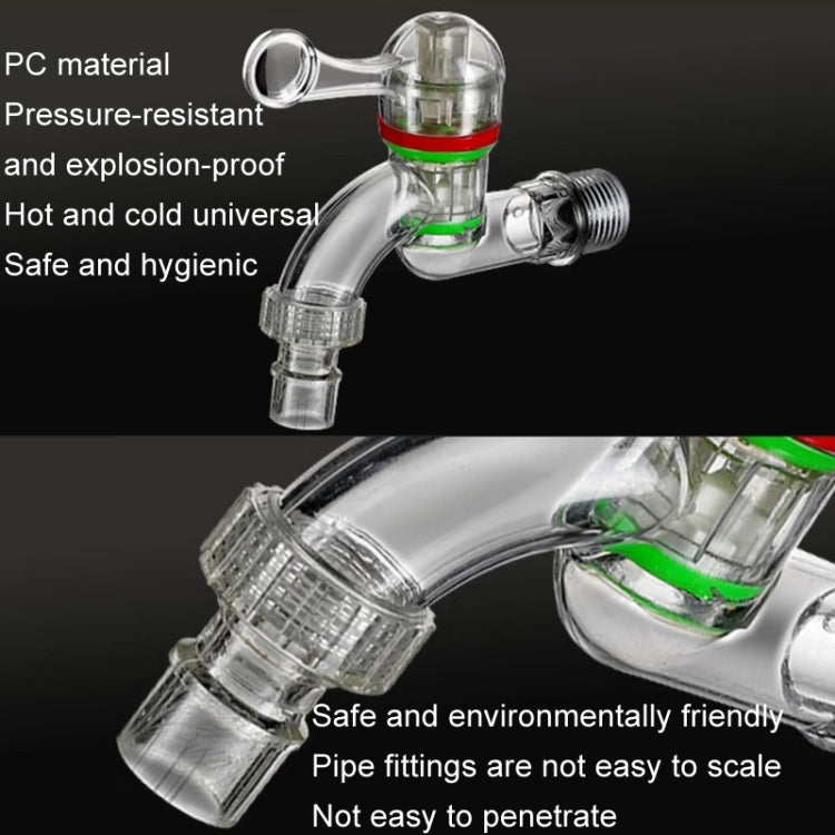 2pcs 6-points 25mm Plastic Transparent Faucet Household Anti-freezing Water Catch Hose