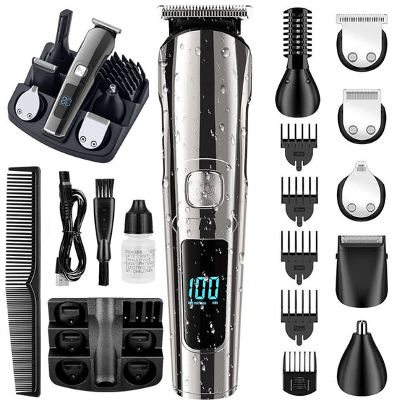 6 in 1 Men Water-resistant Electric Hair Trimmer Kit Nose Trimmer, Mustache Trimmer Body Shaver 8688